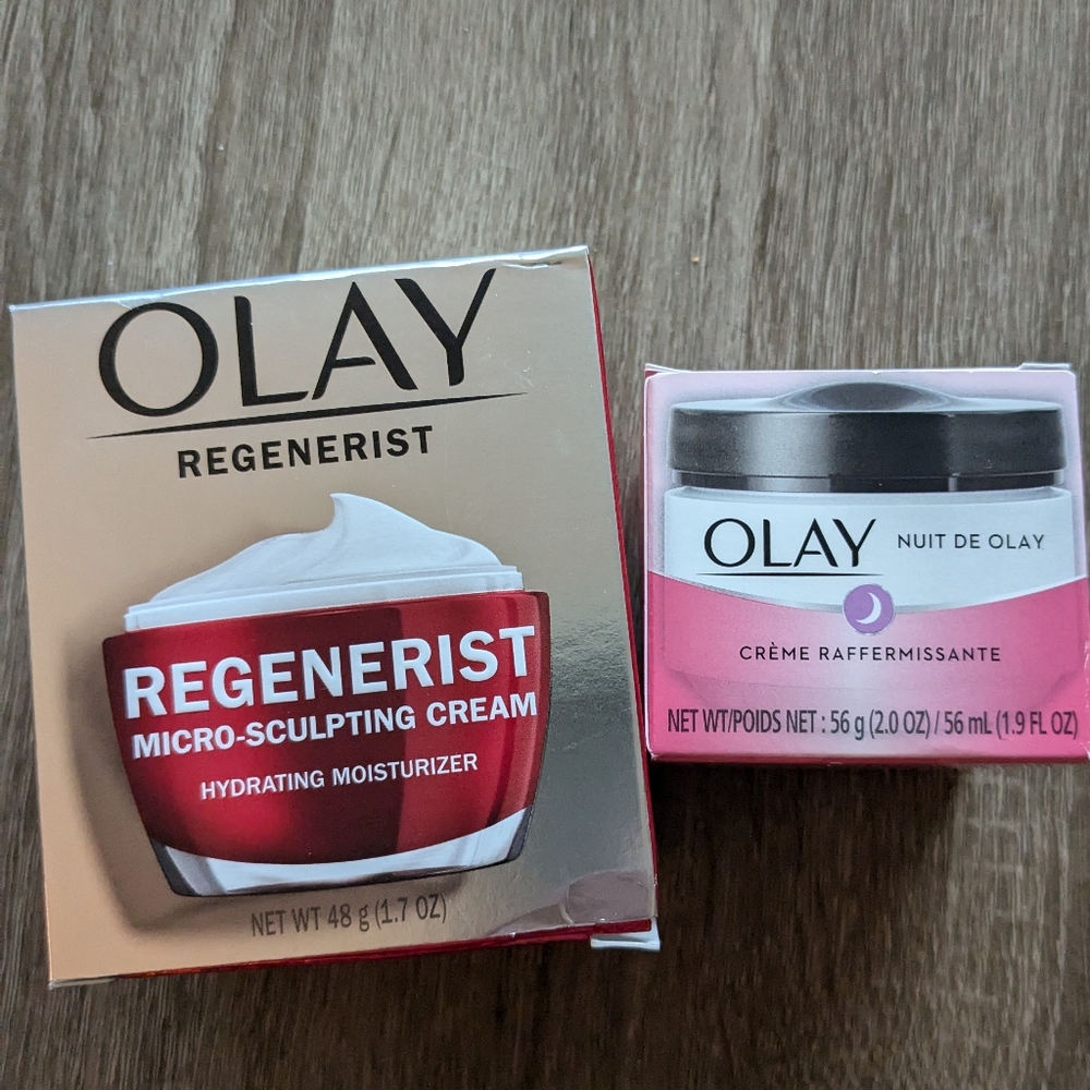 Olay Bundle: Regenerist Micro-Sculpting Cream 1.7oz, Firming Night Cream 1.9oz